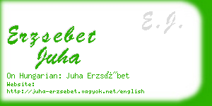 erzsebet juha business card